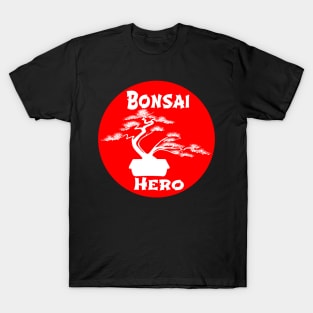 Lettering 'BONSAI HERO' with bonsai tree T-Shirt